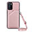 Funda Lujo Cuero Carcasa Y02B para Oppo Reno6 5G Oro Rosa