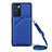 Funda Lujo Cuero Carcasa Y02B para Oppo Reno6 Pro 5G India Azul