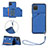 Funda Lujo Cuero Carcasa Y02B para Samsung Galaxy A12 5G Azul