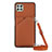 Funda Lujo Cuero Carcasa Y02B para Samsung Galaxy A22 5G Marron