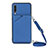 Funda Lujo Cuero Carcasa Y02B para Samsung Galaxy A30S Azul