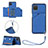 Funda Lujo Cuero Carcasa Y02B para Samsung Galaxy M12 Azul