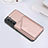 Funda Lujo Cuero Carcasa Y02B para Samsung Galaxy S21 FE 5G Oro Rosa