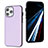 Funda Lujo Cuero Carcasa Y03B para Apple iPhone 16 Pro Purpura Claro