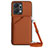 Funda Lujo Cuero Carcasa Y03B para Huawei Honor X7a Marron