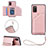 Funda Lujo Cuero Carcasa Y03B para Samsung Galaxy A02s Oro Rosa