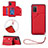 Funda Lujo Cuero Carcasa Y03B para Samsung Galaxy A02s Rojo