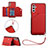 Funda Lujo Cuero Carcasa Y03B para Samsung Galaxy A04s Rojo