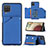 Funda Lujo Cuero Carcasa Y03B para Samsung Galaxy A12 Nacho Azul