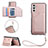 Funda Lujo Cuero Carcasa Y03B para Samsung Galaxy A13 5G Oro Rosa