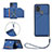 Funda Lujo Cuero Carcasa Y03B para Samsung Galaxy A21s Azul