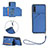 Funda Lujo Cuero Carcasa Y03B para Samsung Galaxy A70S Azul