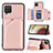 Funda Lujo Cuero Carcasa Y03B para Samsung Galaxy F12 Oro Rosa