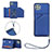 Funda Lujo Cuero Carcasa Y03B para Samsung Galaxy F42 5G Azul