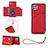 Funda Lujo Cuero Carcasa Y03B para Samsung Galaxy F42 5G Rojo