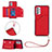 Funda Lujo Cuero Carcasa Y03B para Samsung Galaxy M32 5G Rojo