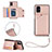 Funda Lujo Cuero Carcasa Y03B para Samsung Galaxy M51 Oro Rosa