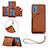 Funda Lujo Cuero Carcasa Y03B para Samsung Galaxy M52 5G Marron