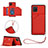 Funda Lujo Cuero Carcasa Y03B para Samsung Galaxy Note 10 Lite Rojo