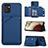 Funda Lujo Cuero Carcasa Y04B para Samsung Galaxy A03 Azul