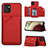 Funda Lujo Cuero Carcasa Y04B para Samsung Galaxy A03 Rojo