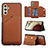 Funda Lujo Cuero Carcasa Y04B para Samsung Galaxy A04s Marron