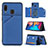 Funda Lujo Cuero Carcasa Y04B para Samsung Galaxy A20 Azul