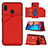 Funda Lujo Cuero Carcasa Y04B para Samsung Galaxy A20 Rojo