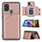 Funda Lujo Cuero Carcasa Y04B para Samsung Galaxy A21s Oro Rosa