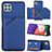 Funda Lujo Cuero Carcasa Y04B para Samsung Galaxy A22 5G Azul