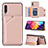 Funda Lujo Cuero Carcasa Y04B para Samsung Galaxy A30S Oro Rosa