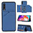 Funda Lujo Cuero Carcasa Y04B para Samsung Galaxy A70 Azul