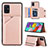 Funda Lujo Cuero Carcasa Y04B para Samsung Galaxy M40S Oro Rosa
