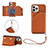 Funda Lujo Cuero Carcasa Y06B para Apple iPhone 14 Pro Max Marron