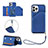 Funda Lujo Cuero Carcasa Y06B para Apple iPhone 15 Pro Azul