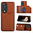 Funda Lujo Cuero Carcasa YB1 para Huawei Honor 90 5G Marron