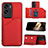 Funda Lujo Cuero Carcasa YB1 para Huawei Honor 90 Lite 5G Rojo