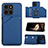 Funda Lujo Cuero Carcasa YB1 para Huawei Honor X6a Azul