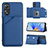 Funda Lujo Cuero Carcasa YB1 para Oppo A17 Azul