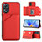 Funda Lujo Cuero Carcasa YB1 para Oppo A17 Rojo