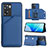 Funda Lujo Cuero Carcasa YB1 para Oppo A77s Azul