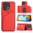 Funda Lujo Cuero Carcasa YB1 para Xiaomi Redmi 10 India Rojo