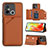 Funda Lujo Cuero Carcasa YB1 para Xiaomi Redmi 11A 4G Marron