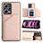 Funda Lujo Cuero Carcasa YB1 para Xiaomi Redmi Note 12 5G Oro Rosa