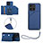 Funda Lujo Cuero Carcasa YB2 para Huawei Honor X6a Azul