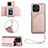 Funda Lujo Cuero Carcasa YB2 para Huawei Honor X6a Oro Rosa