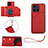 Funda Lujo Cuero Carcasa YB2 para Huawei Honor X6a Rojo