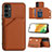 Funda Lujo Cuero Carcasa YB2 para Samsung Galaxy A34 5G Marron