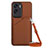 Funda Lujo Cuero Carcasa YB3 para Huawei Honor 90 Lite 5G Marron