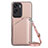 Funda Lujo Cuero Carcasa YB3 para Huawei Honor 90 Lite 5G Oro Rosa